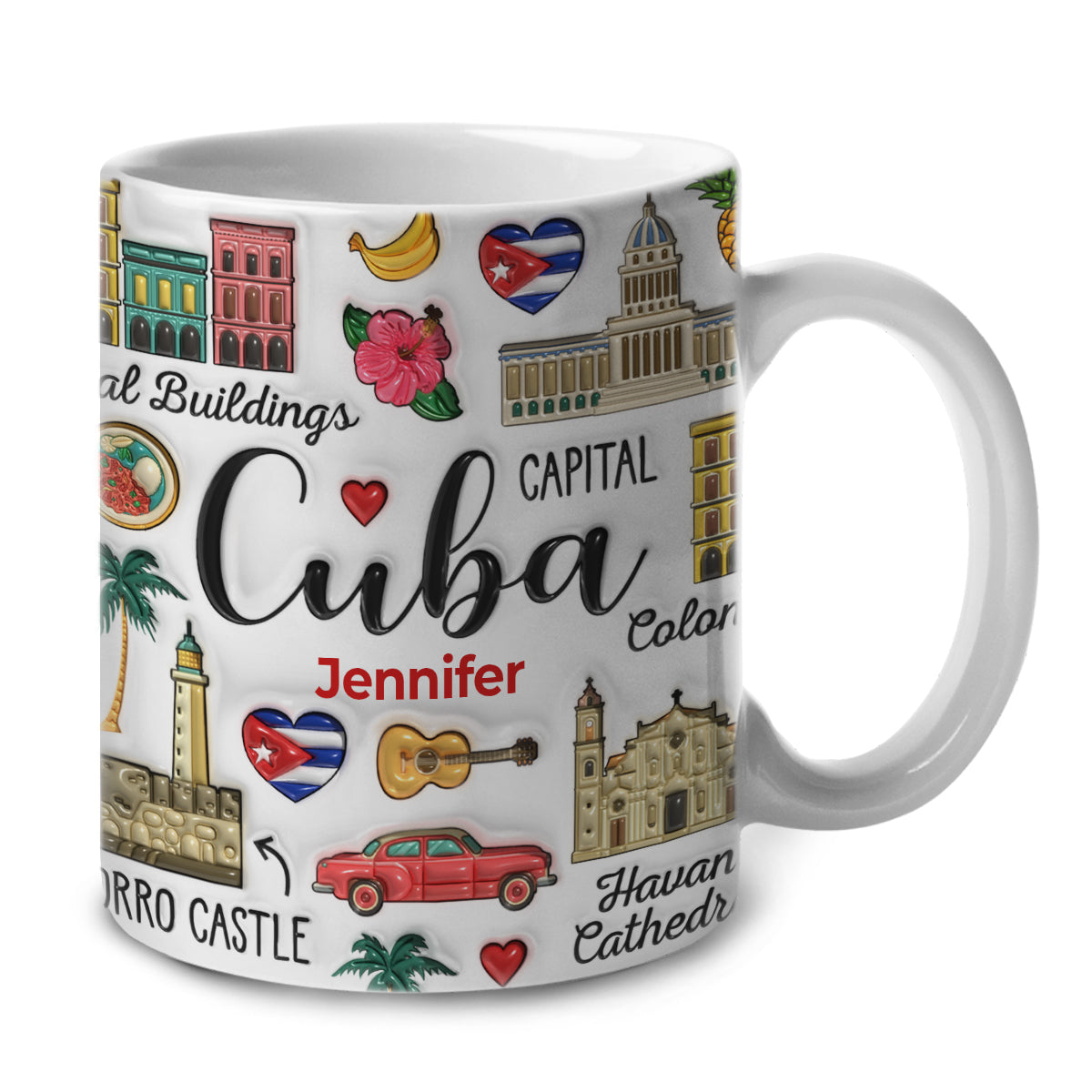 Custom Cuba Coffee Mug Cup With Symbols