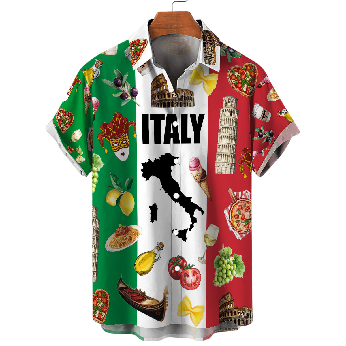 Italy Flag, Symbols Hawaiian Shirt For Italian