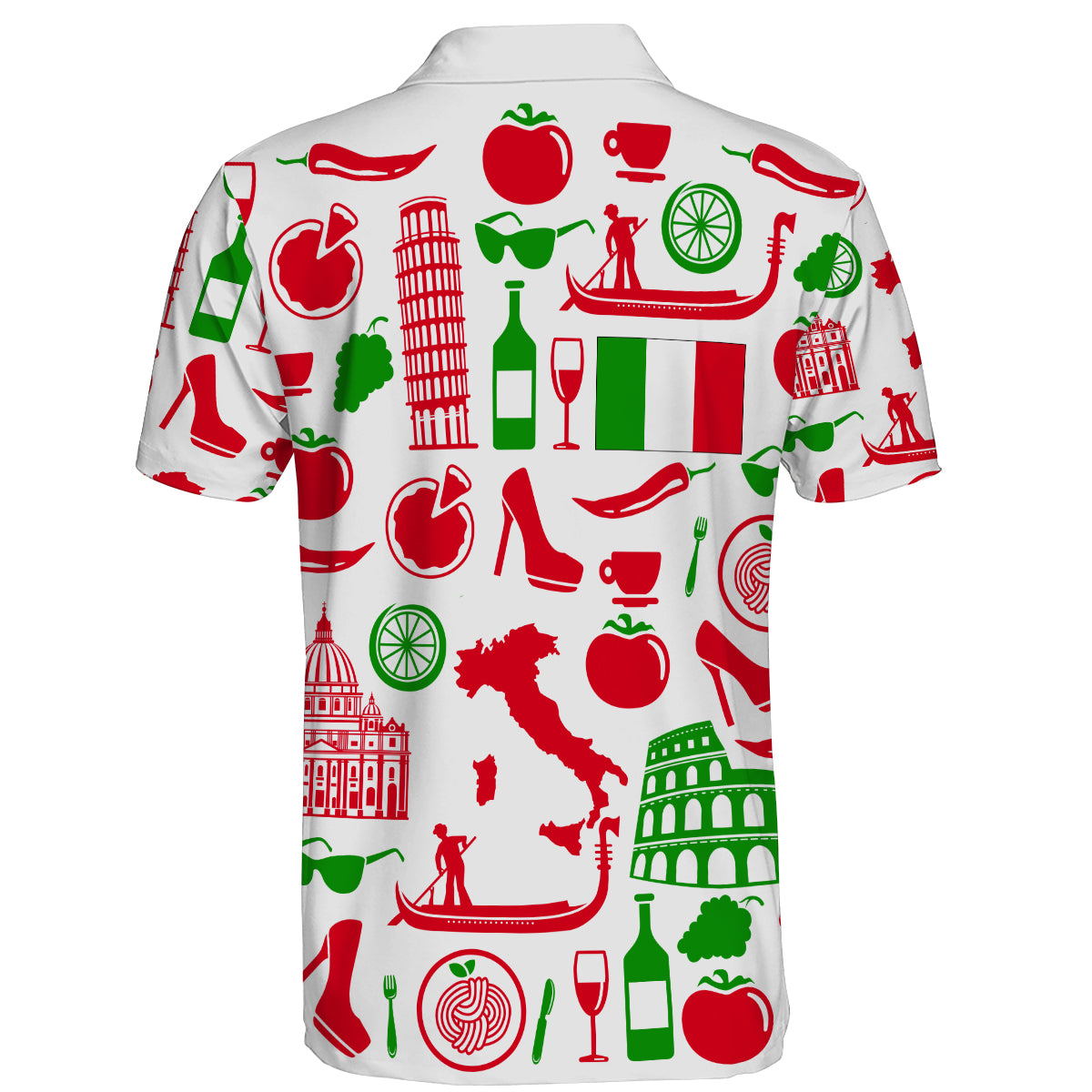Italy With Colorful Symbols Polo Shirt