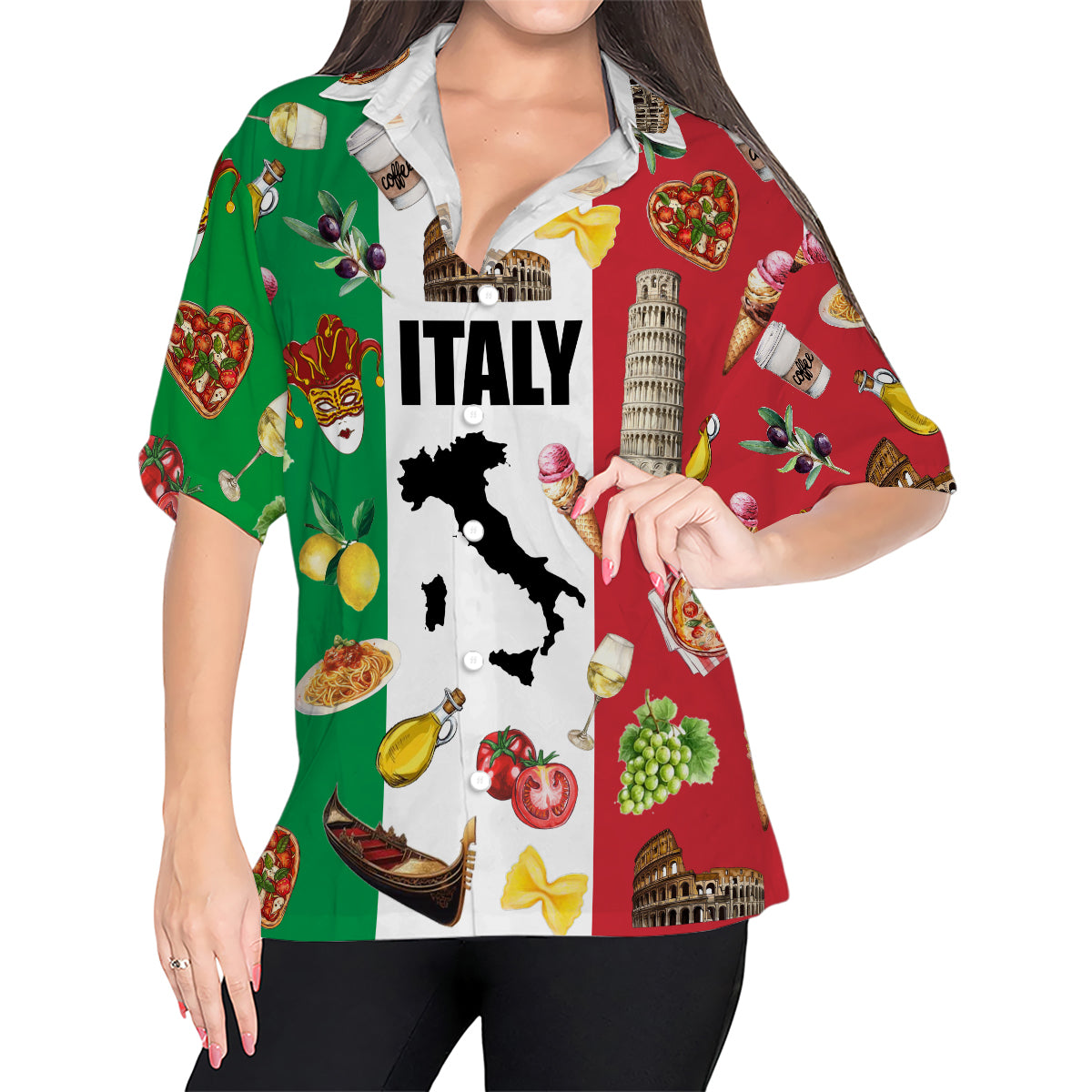 Italy Flag, Symbols Hawaiian Shirt For Italian