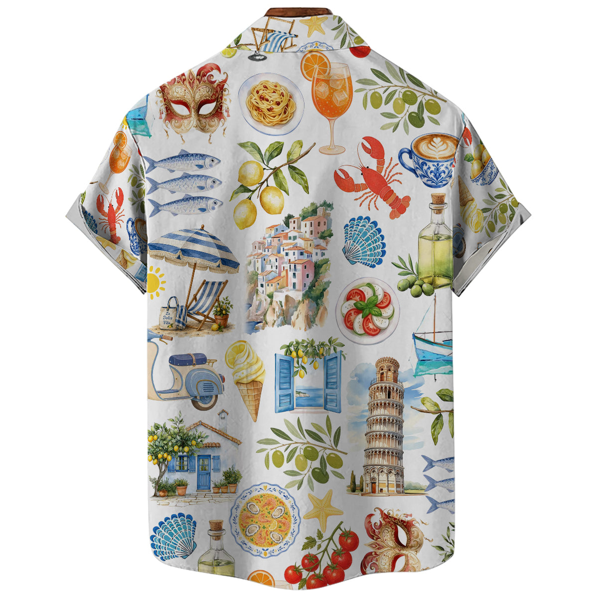 Italy Hawaiian Shirt With Tropical Colors