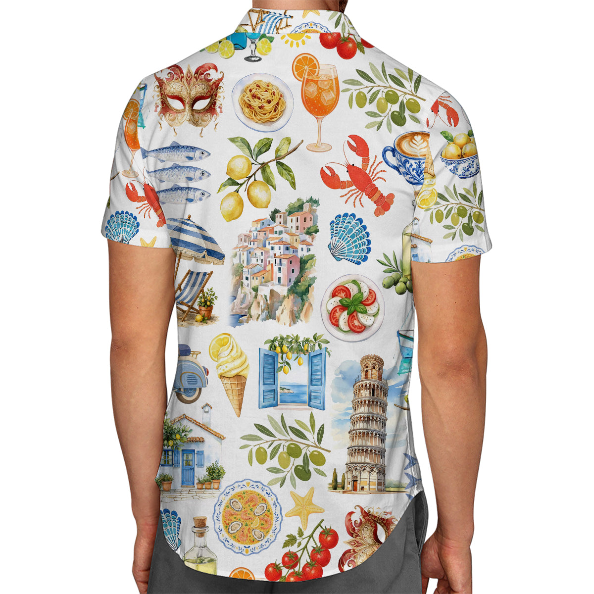 Italy Hawaiian Shirt With Tropical Colors