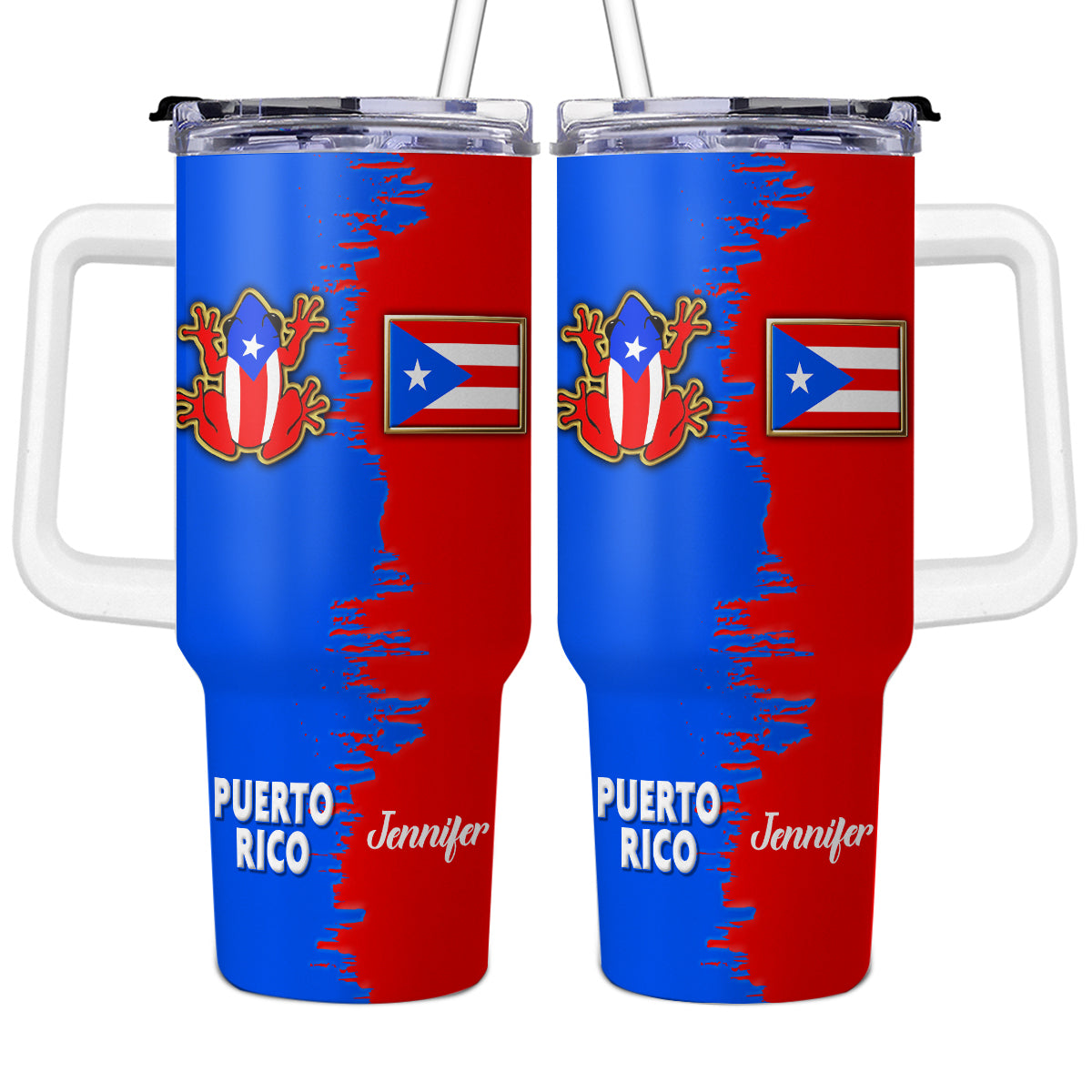Custom Puerto Rican Pride 40oz Tumbler With Your Name