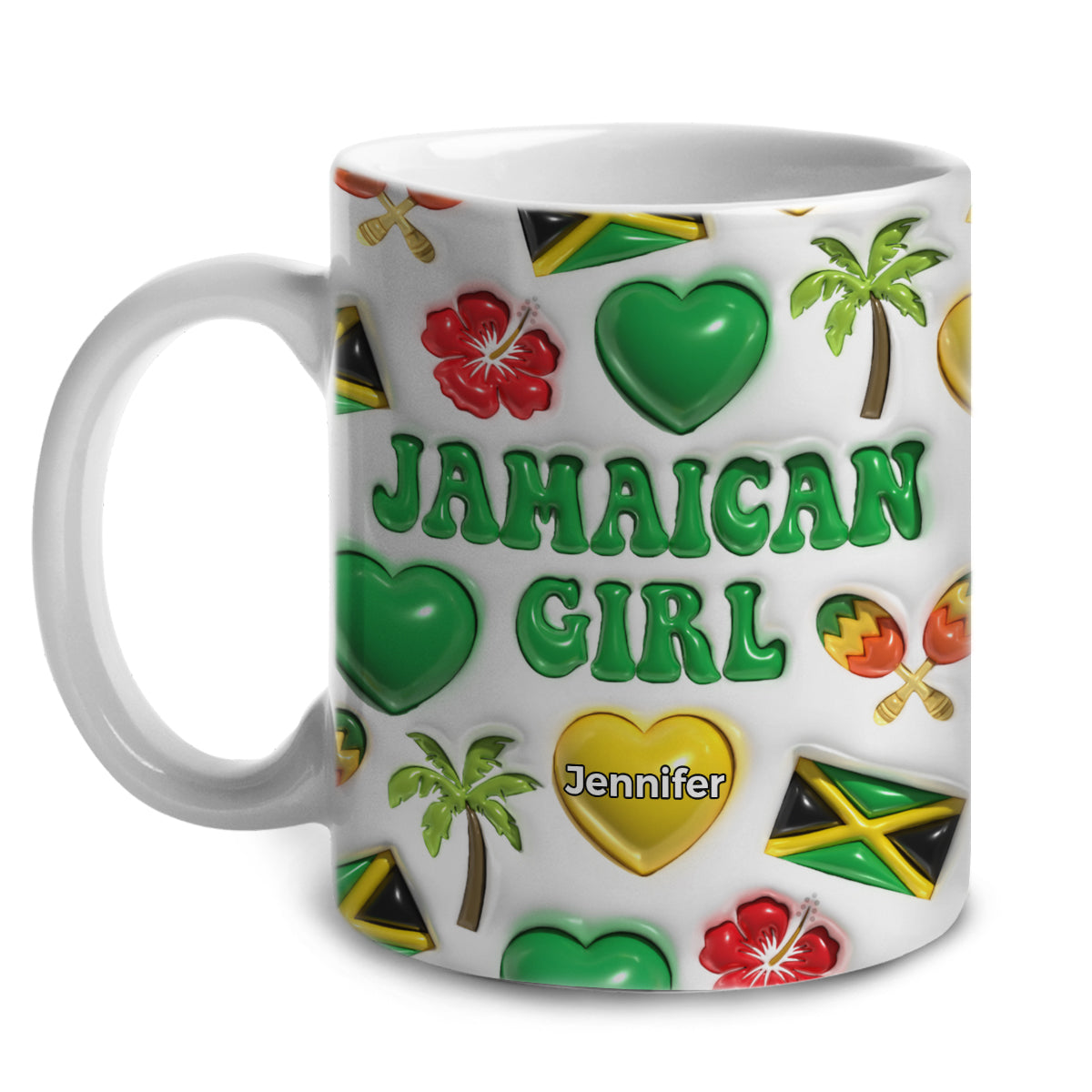 Jamaican Girl Coffee Mug Cup With Custom Your Name