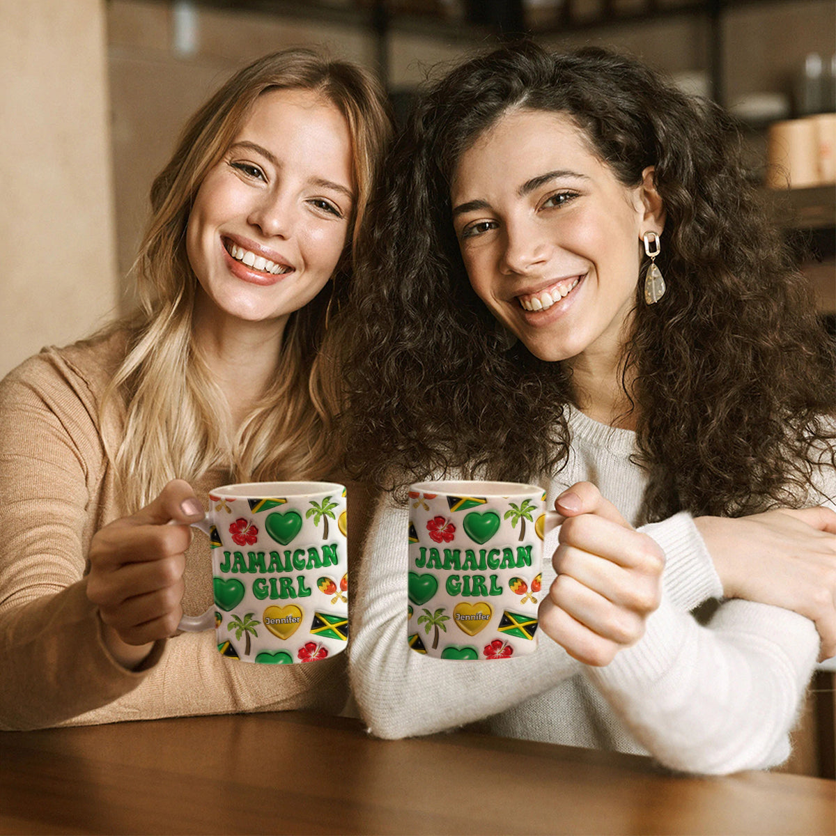 Jamaican Girl Coffee Mug Cup With Custom Your Name