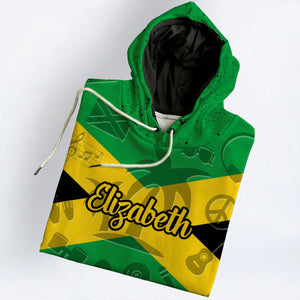 Jamaica Flag And Symbol Personalized Hoodie With Your Name