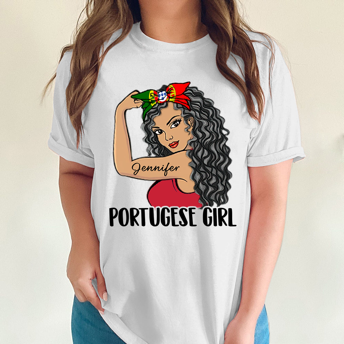 Custom Portuguese Girl T-shirt With Clipart