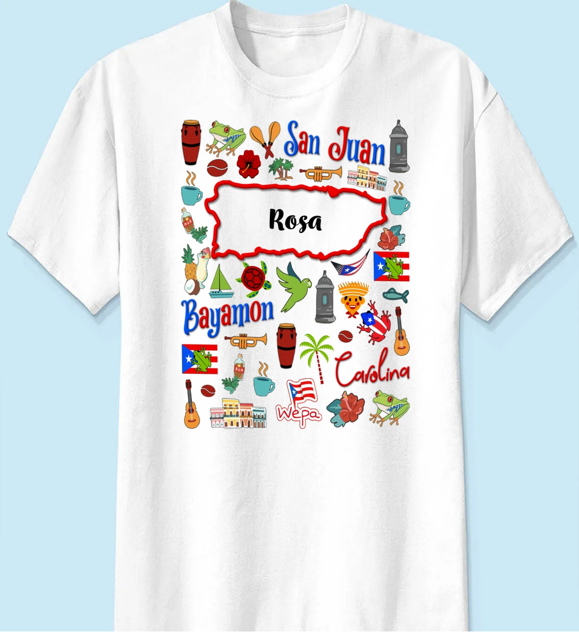 Custom Puerto Rico Puerto Rican Symbols With Your Name