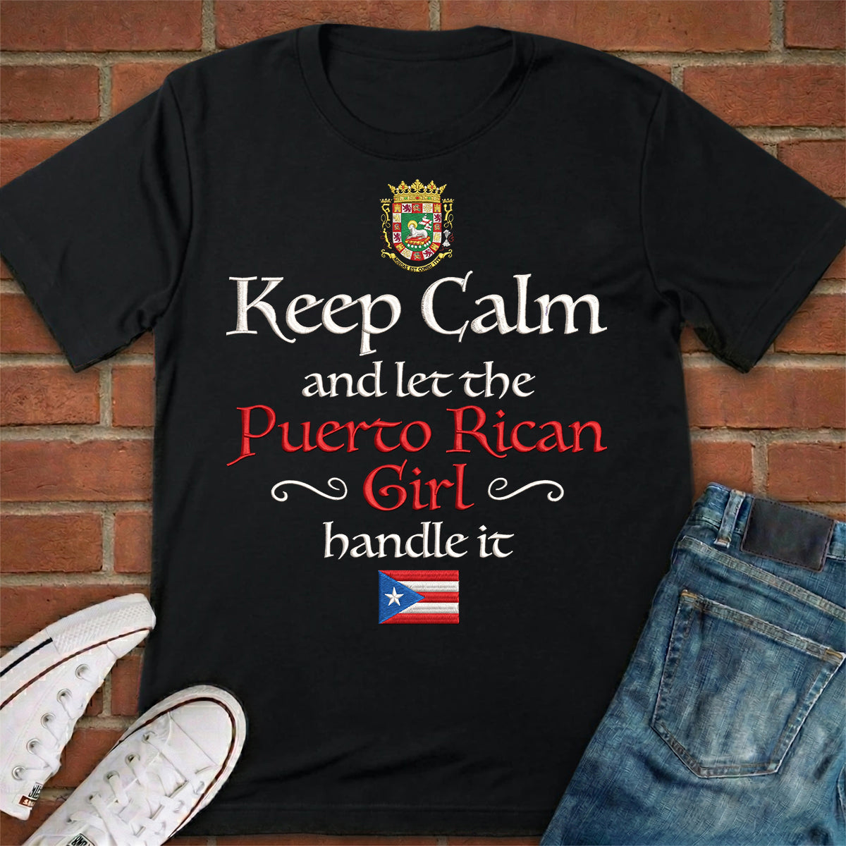 Let The Puerto Rican Girl Handle It 2D Print T-shirt