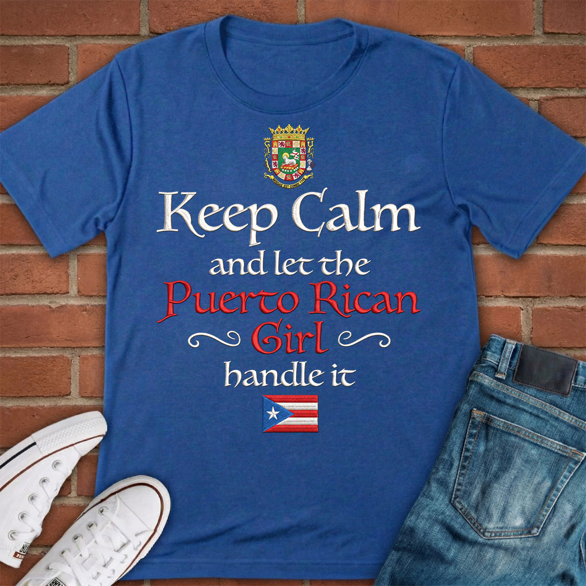 Let The Puerto Rican Girl Handle It 2D Print T-shirt