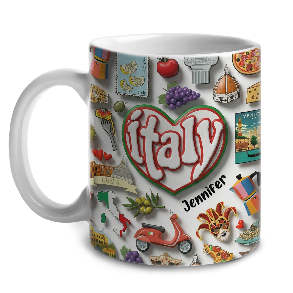 Custom Italy Mug With A Heart