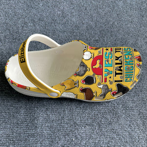 Chicken Personalized Clogs Shoes, Yes I Talk To Chickens