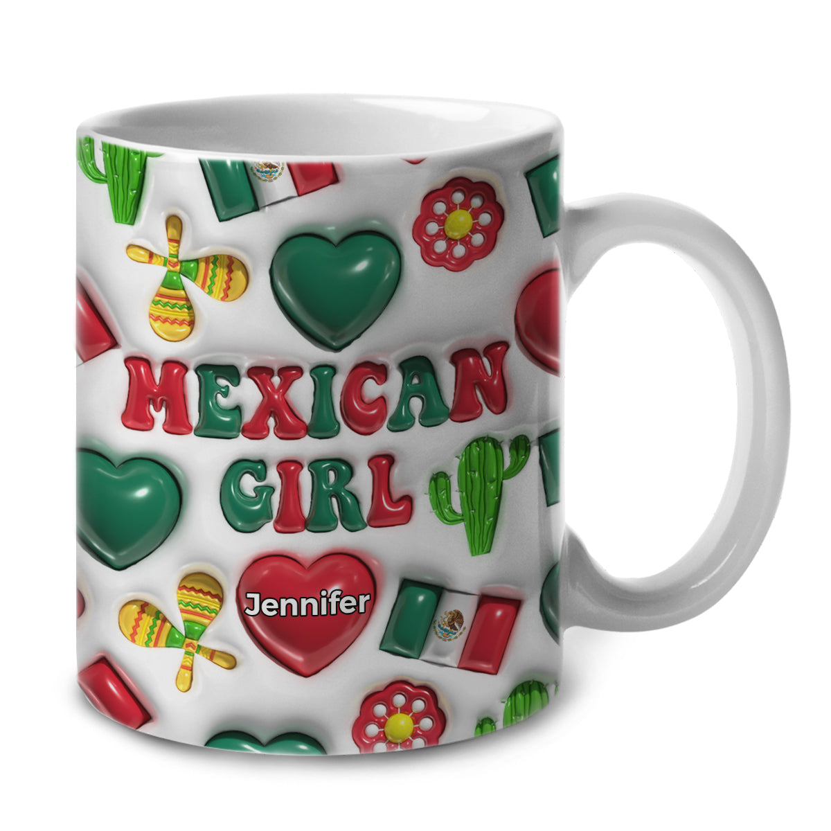 Mexico Mexican Girl Coffee Mug Cup With Custom Your Name