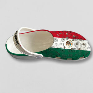 Mexico Flag Personalized Clogs Shoes With Your Name