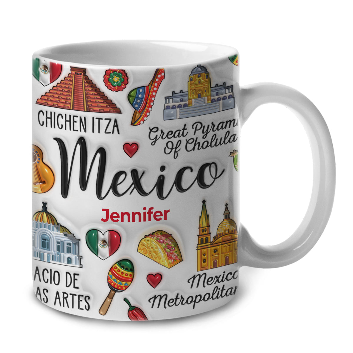 Custom Mexico Coffee Mug Cup With Symbols