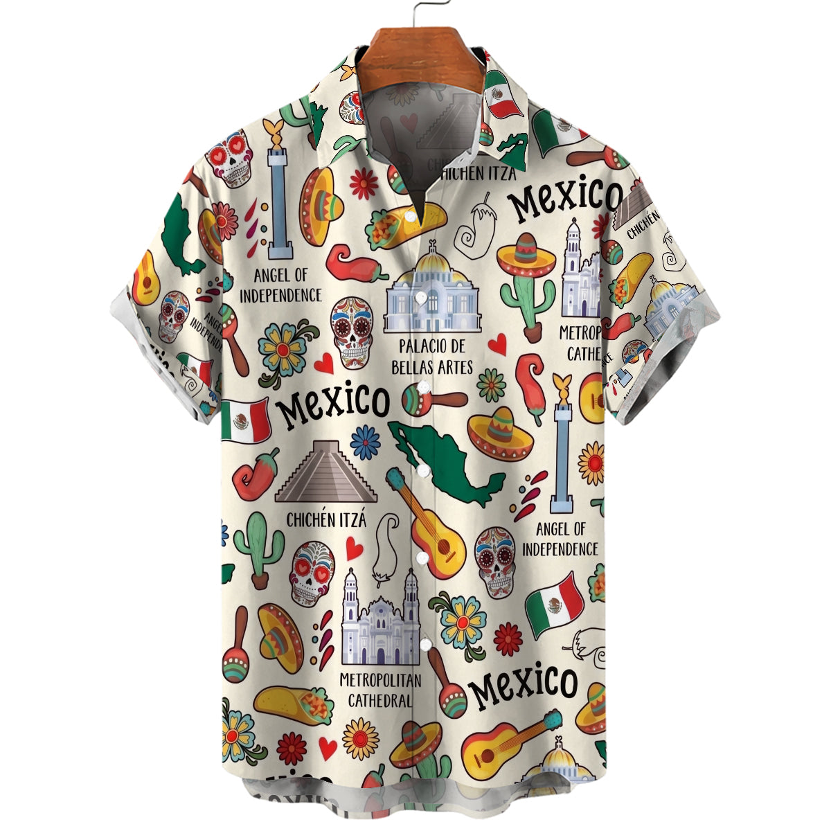 Mexico Style Hawaiian Shirt With National Symbols