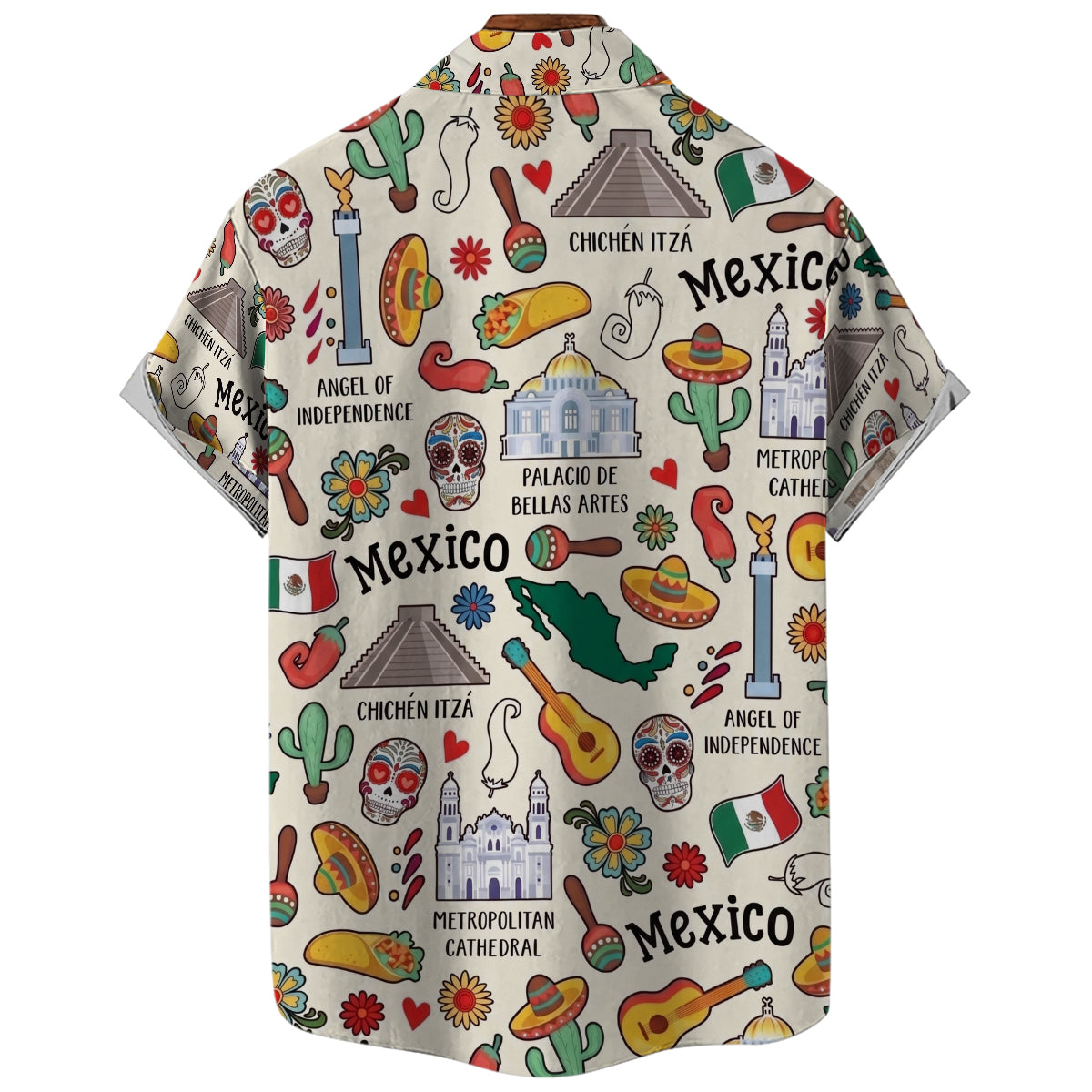 Mexico Style Hawaiian Shirt With National Symbols