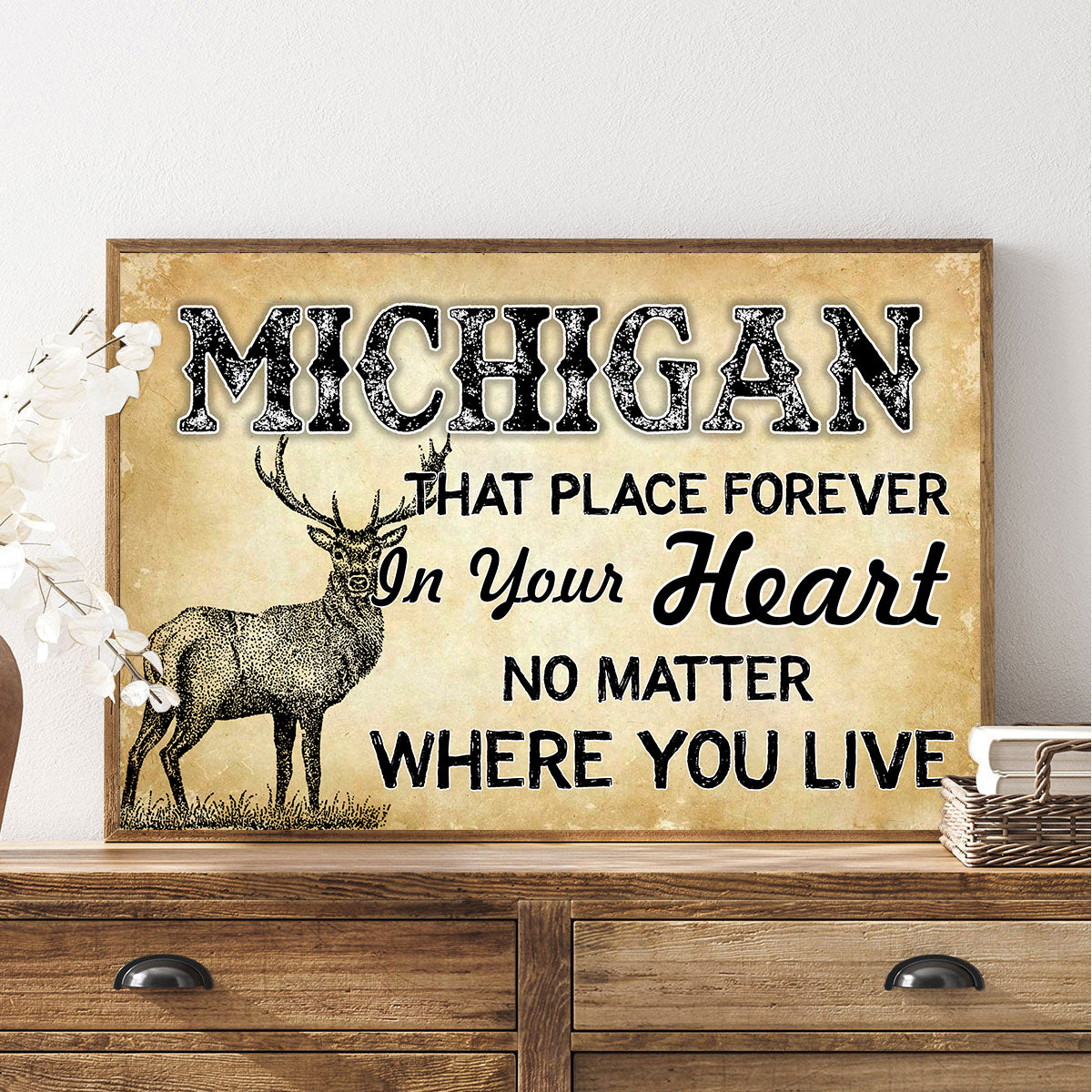 Michigan That Place Forever In Your Heart Horizontal Poster