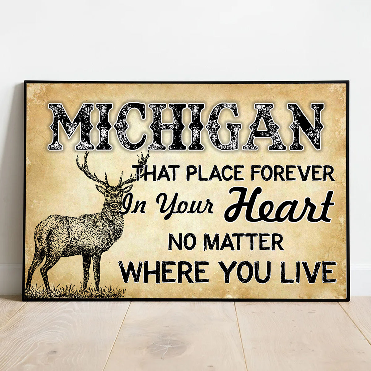 Michigan That Place Forever In Your Heart Horizontal Poster