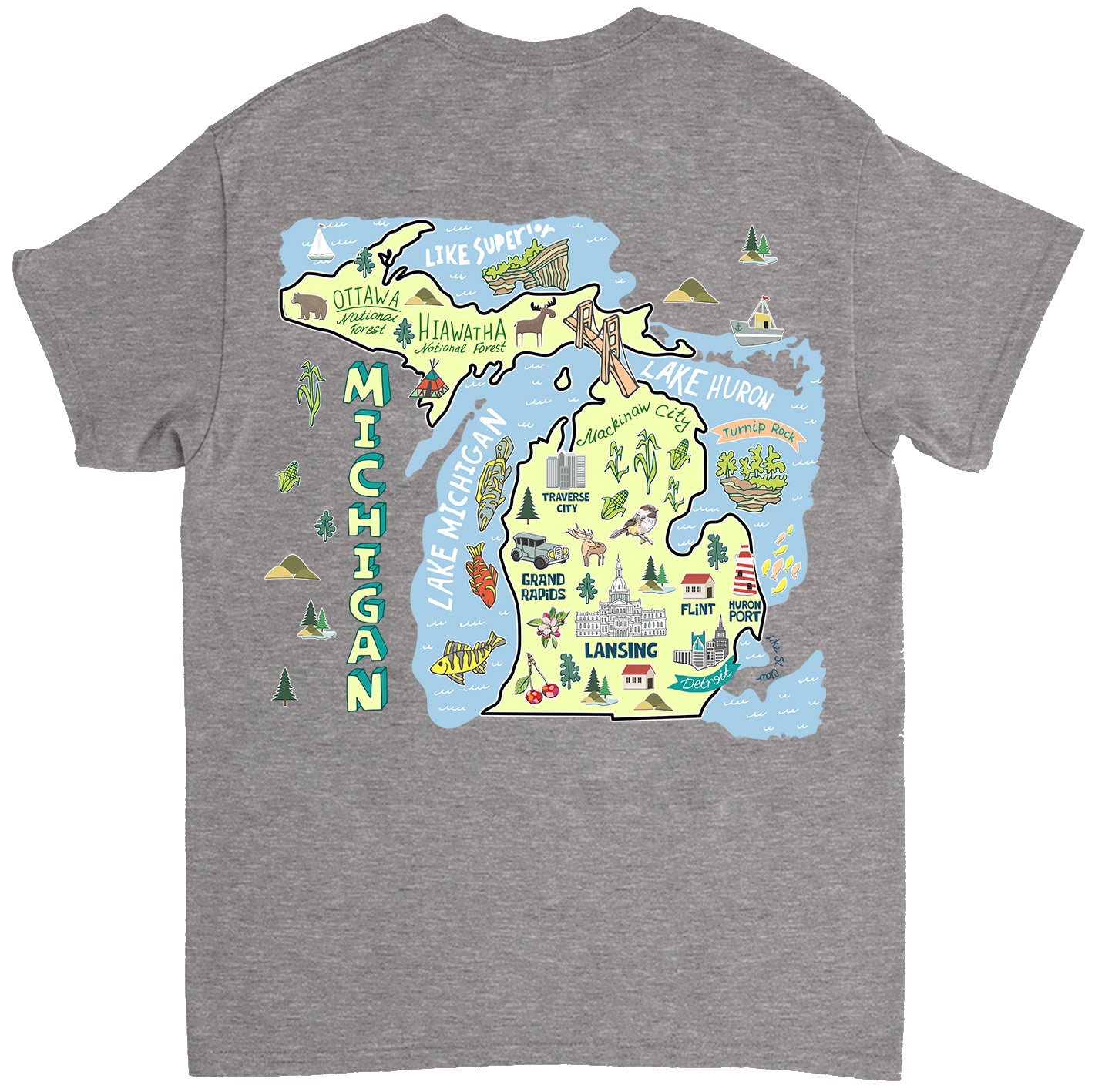 Michigan Map Gift T-shirt