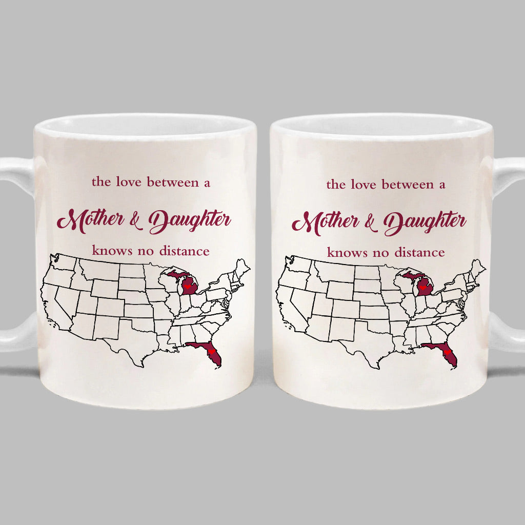 Michigan Florida The Love Between A Mother And Daughter Mug