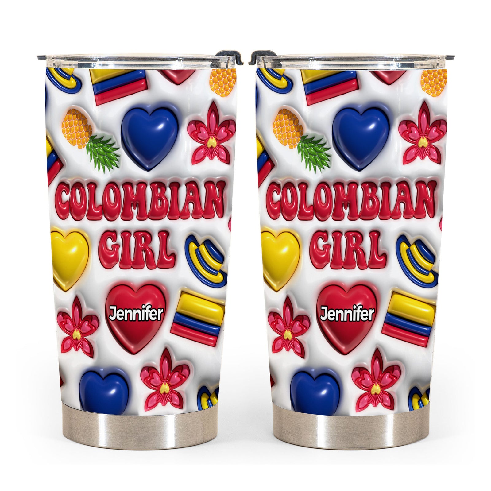 Colombian Girl Personalized Tumbler With Your Name