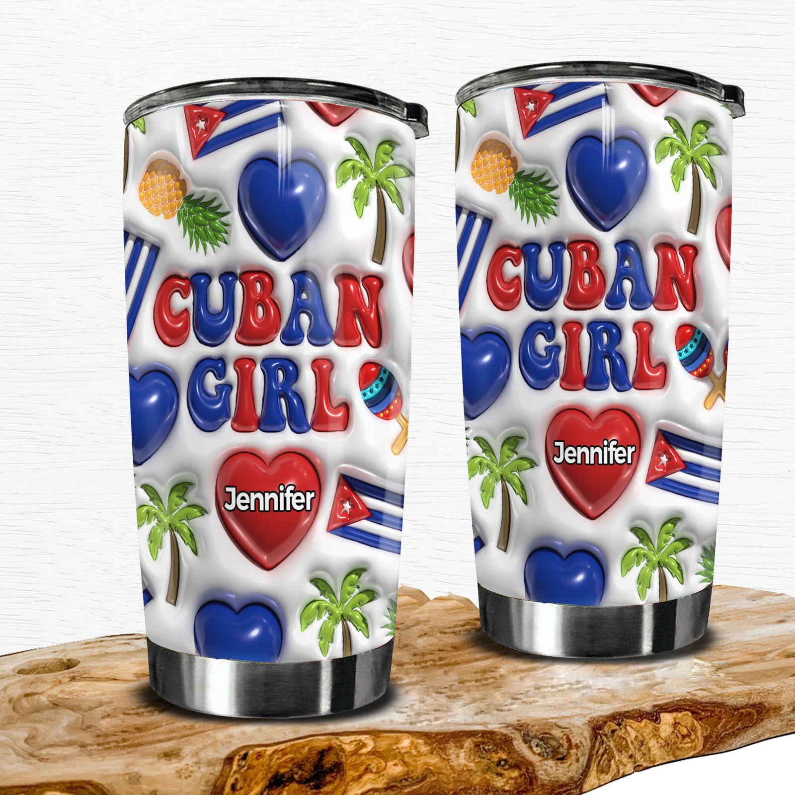 Cuban Girl Personalized Tumbler With Your Name