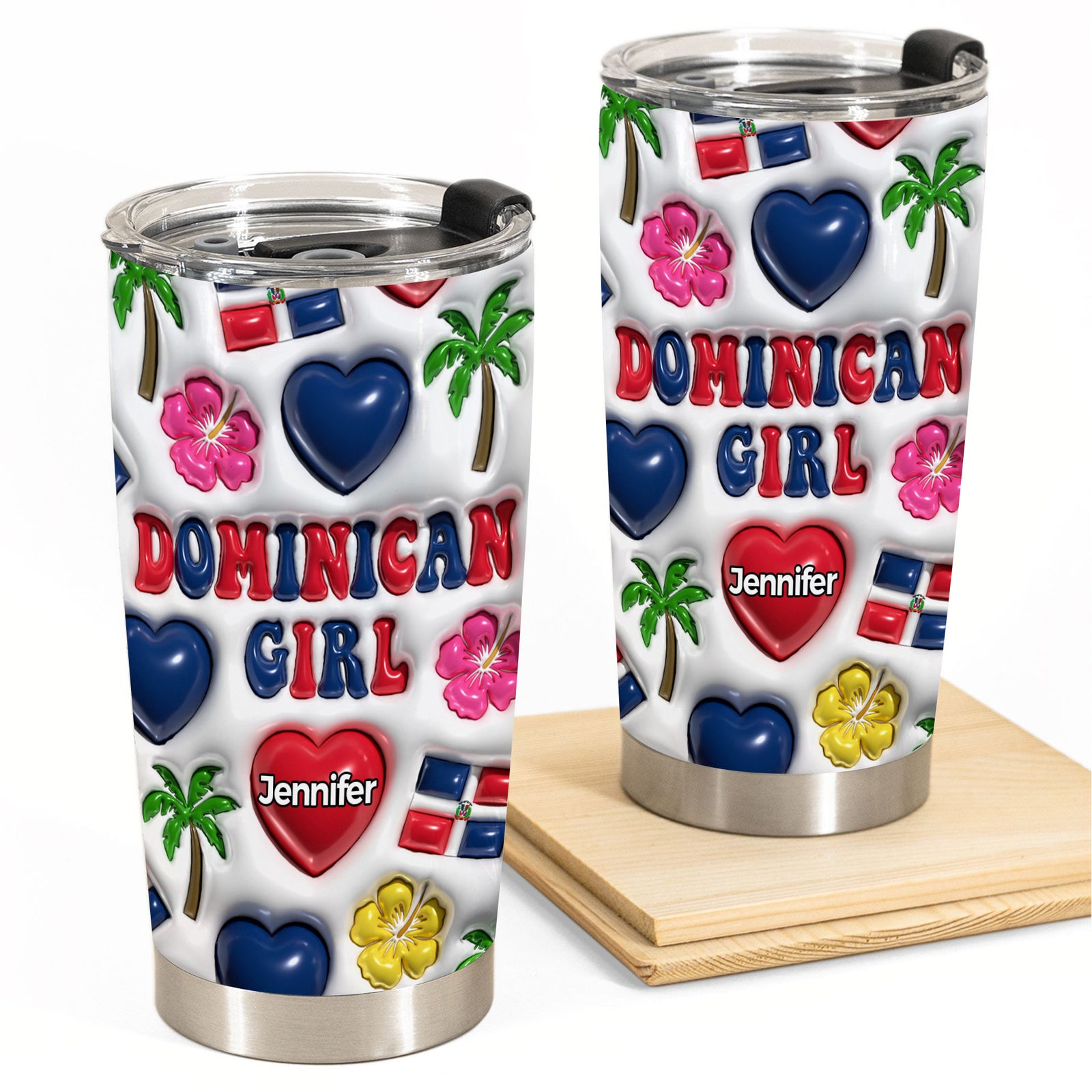 Dominican Girl Personalized Tumbler With Your Name