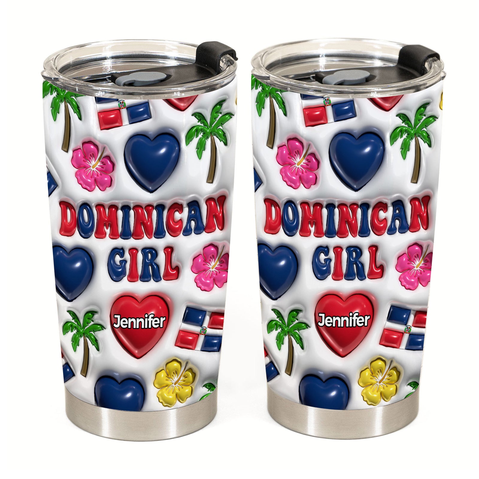 Dominican Girl Personalized Tumbler With Your Name