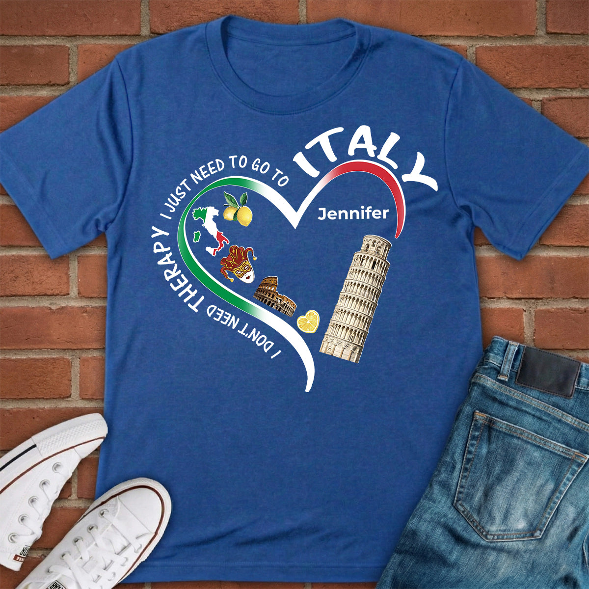 Custom I Just Need To Go To Italy T-shirt With Heart Symbols