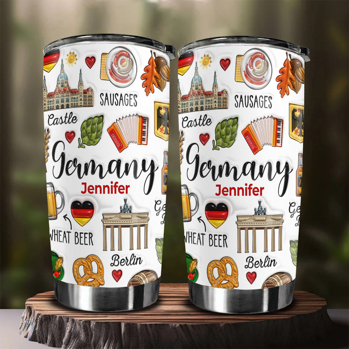 Custom Germany German Tumbler Cup With Symbols