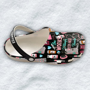 Personalized Nurse Clog Shoes, She Works Willingly With Her Hands