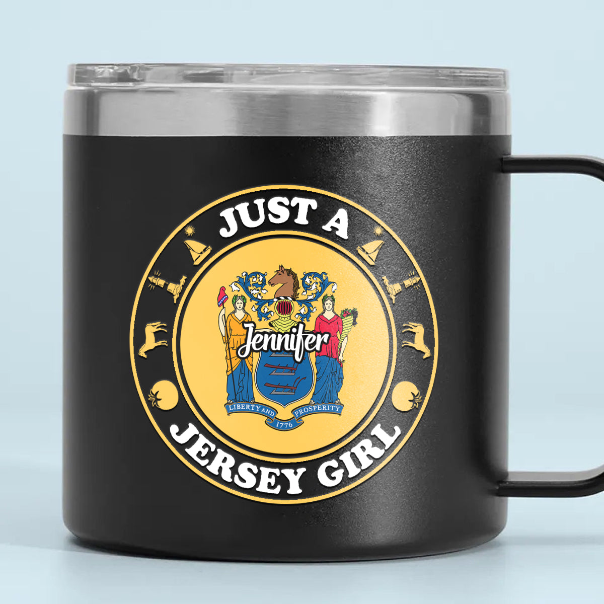 Custom Just A Jersey Girl Tumbler 14oz With Your Name