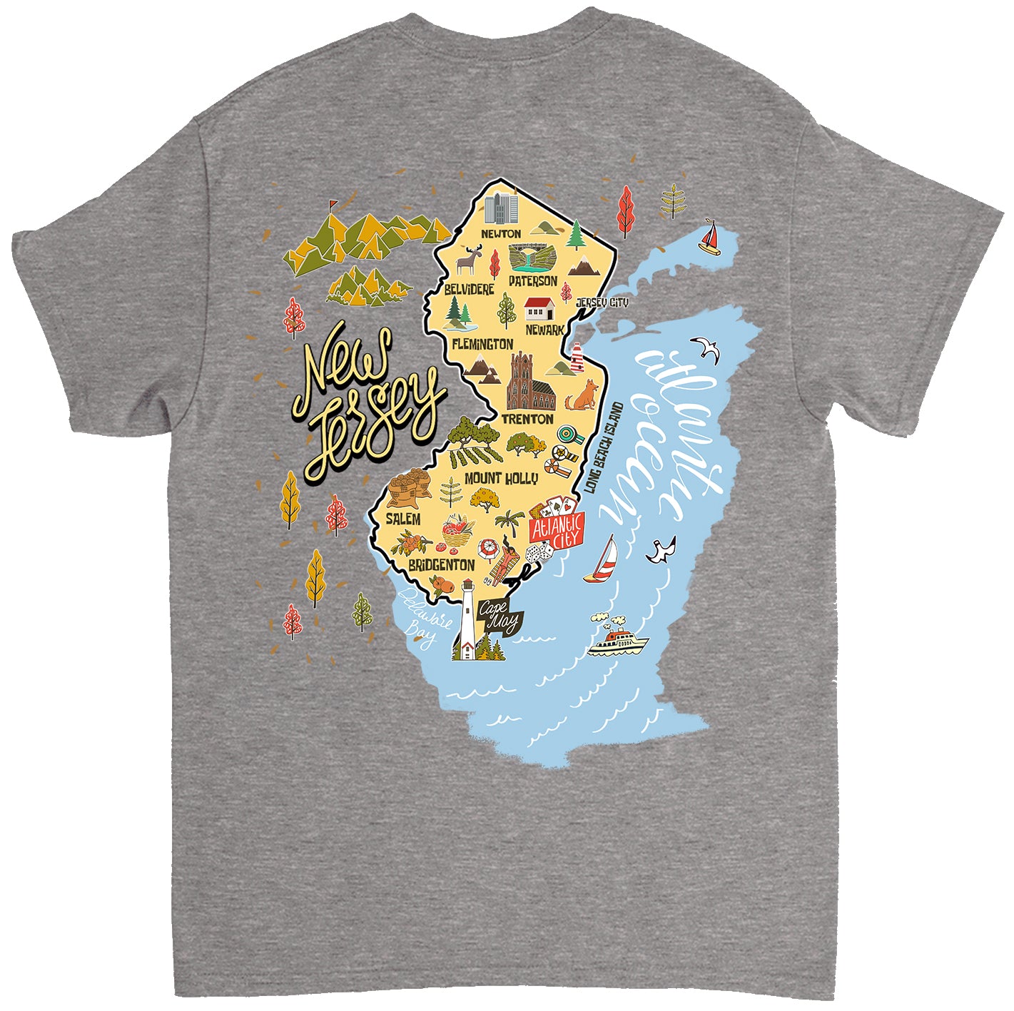New Jersey Map Gift T-shirt