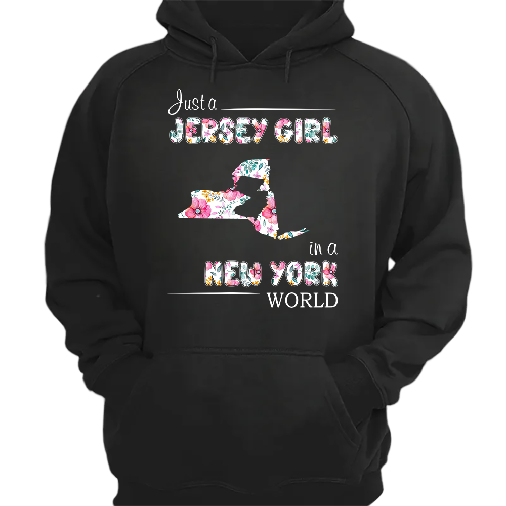 Just A Jersey Girl In A New York World Flower T-shirt