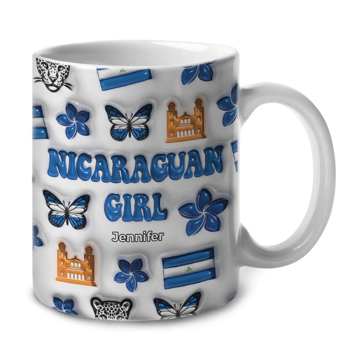 Nicaraguan Girl Coffee Mug Cup With Custom Your Name