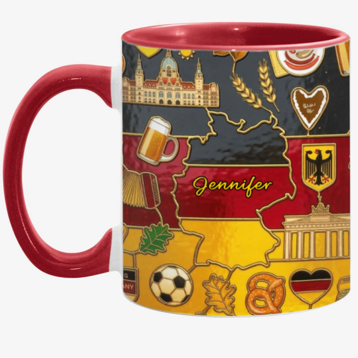 Custom Germany Accent Mug With Name In Germany Map