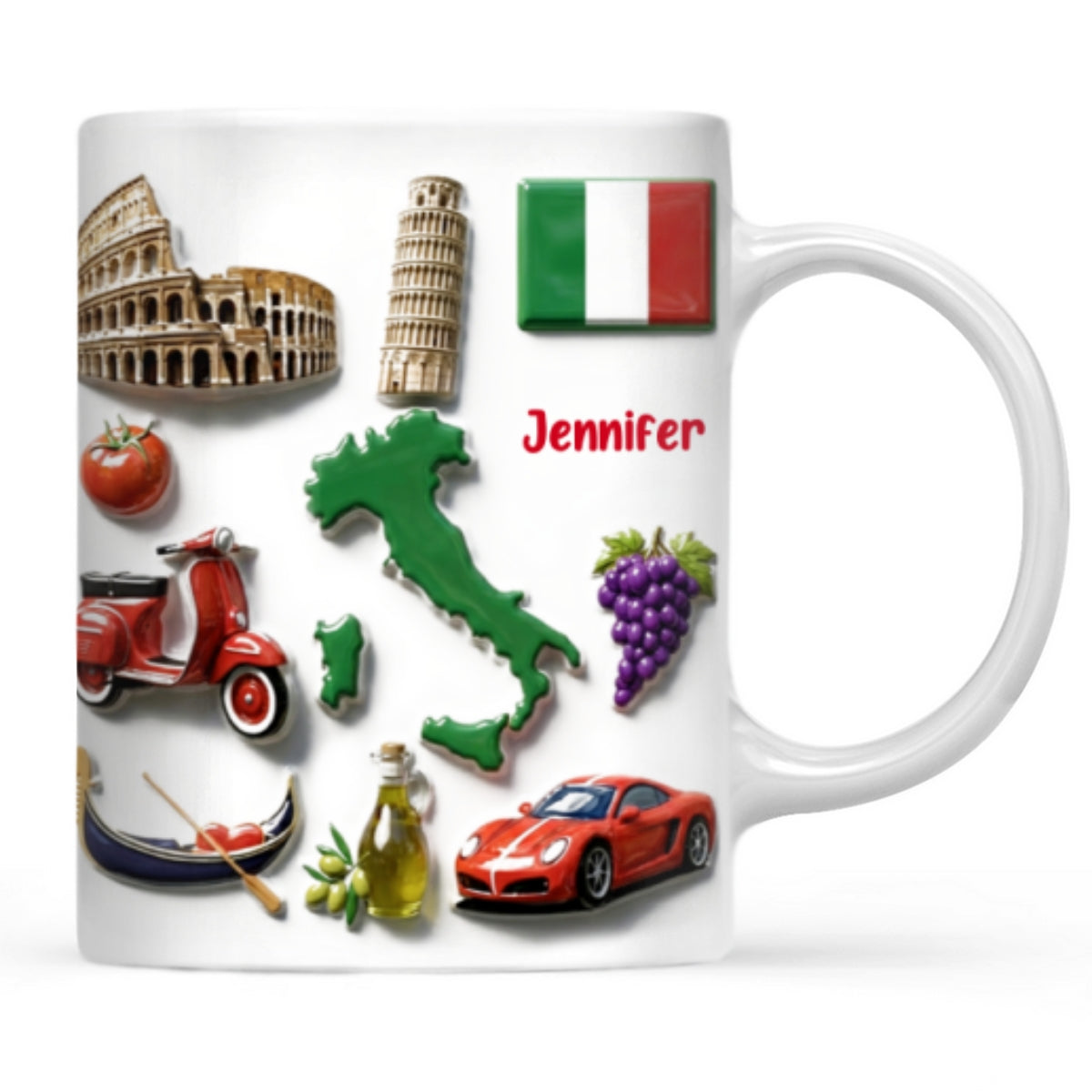 Custom Italy Mug With Various Symbols