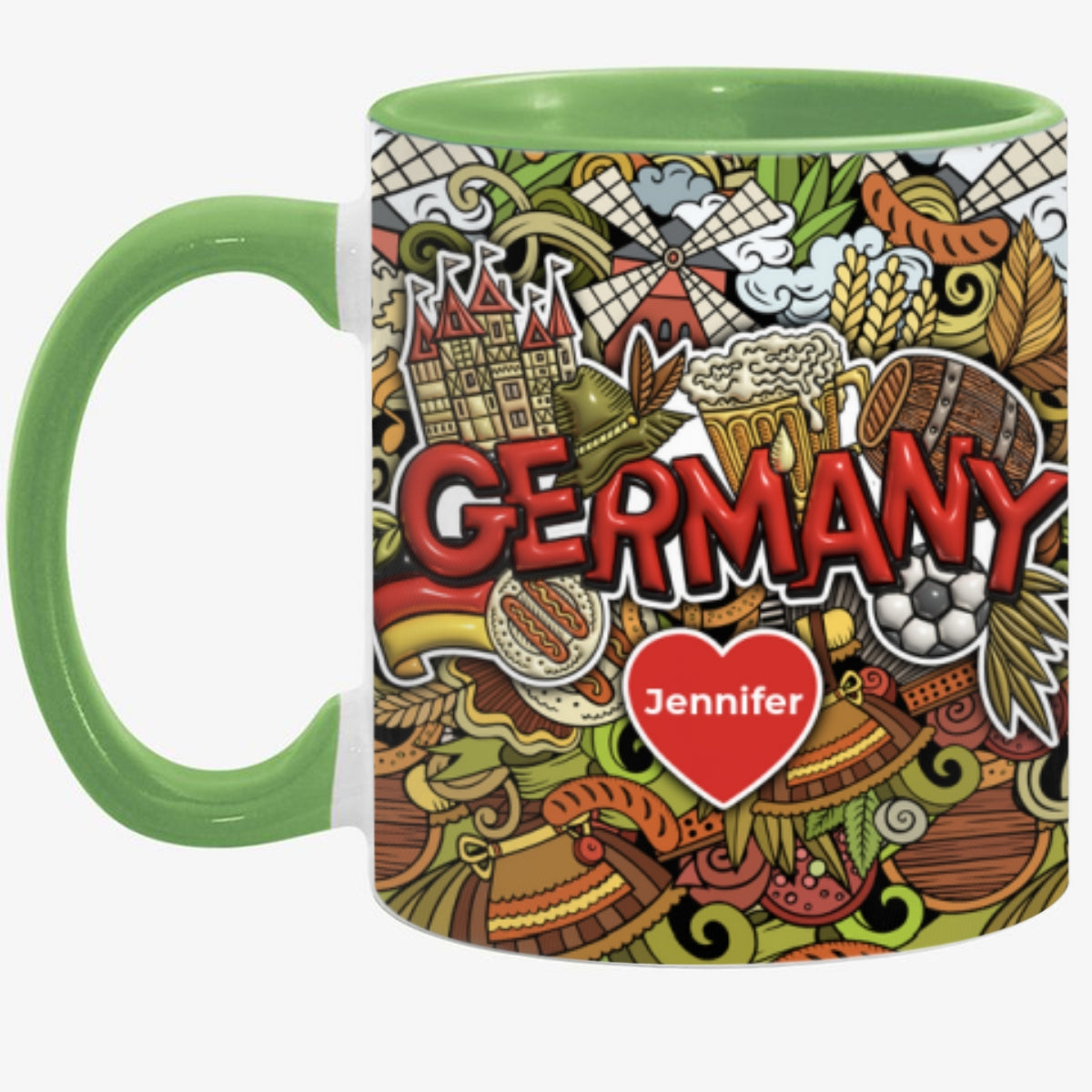 Custom Germany Accent Mug With Mixed Symbols