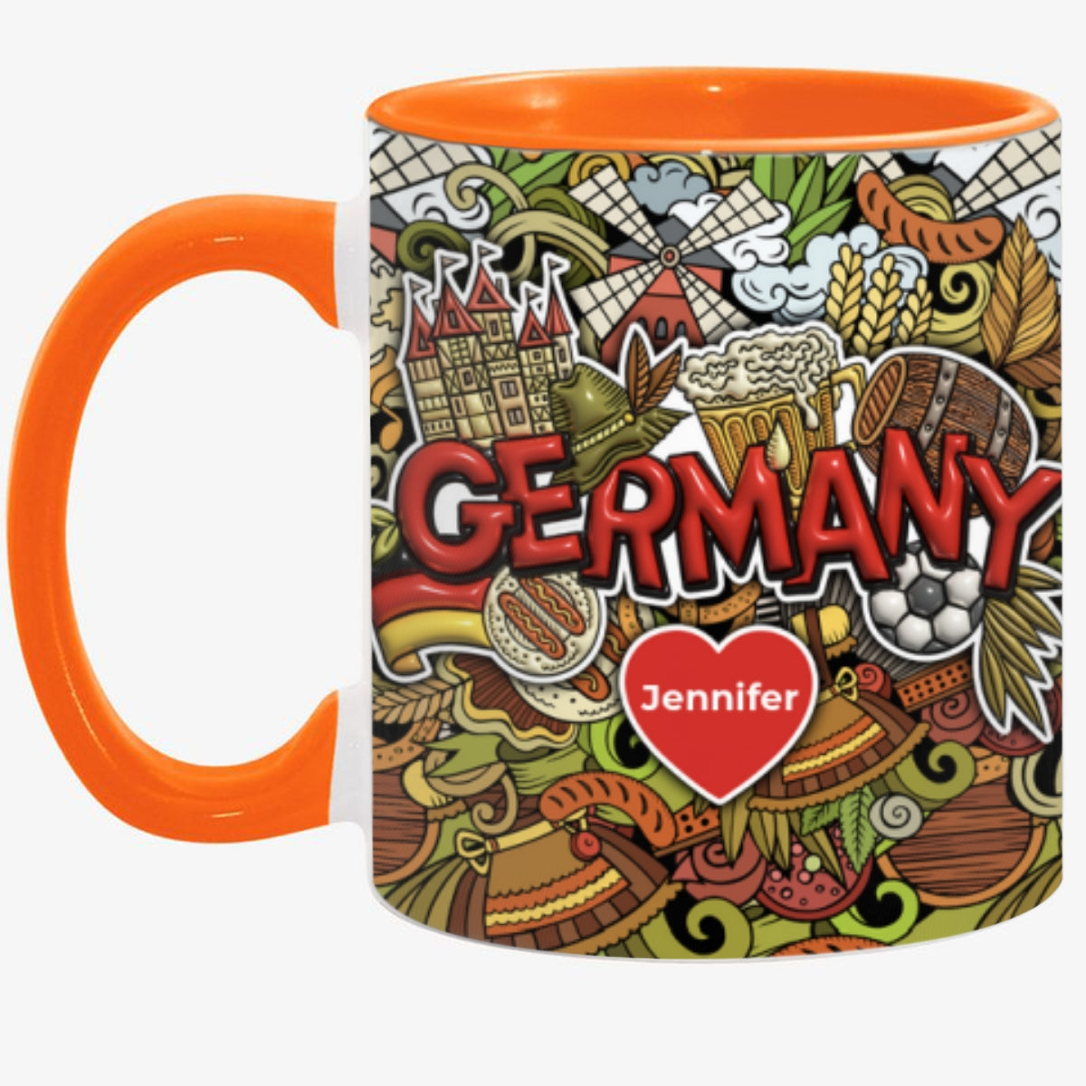 Custom Germany Accent Mug With Mixed Symbols