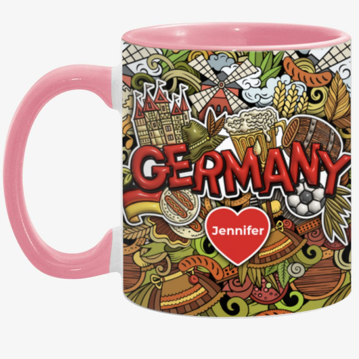 Custom Germany Accent Mug With Mixed Symbols