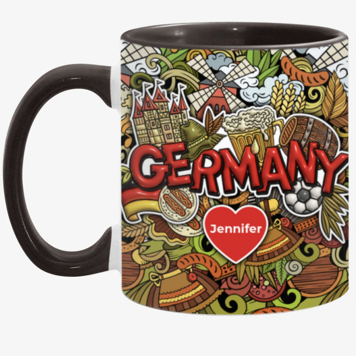 Custom Germany Accent Mug With Mixed Symbols