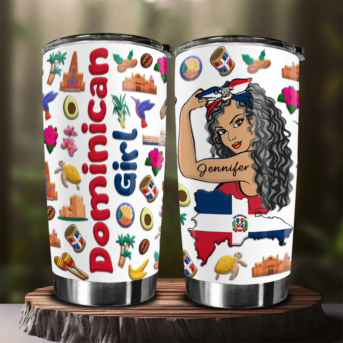 Custom Proud Dominican Girl Tumbler And Your Name