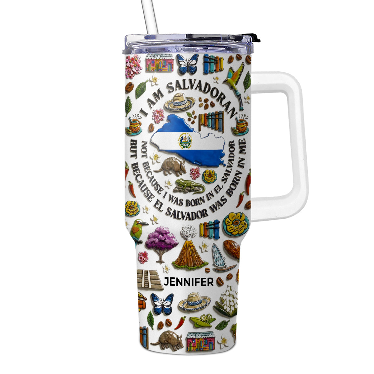 Custom I Am Salvadoran 40oz Tumbler With Your Name