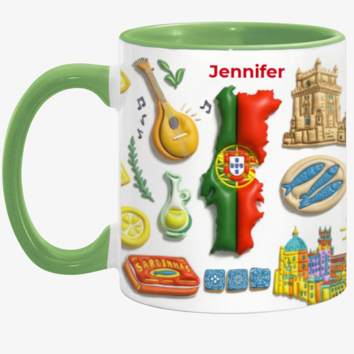 Custom Portugal Accent Mug With Clay Effect