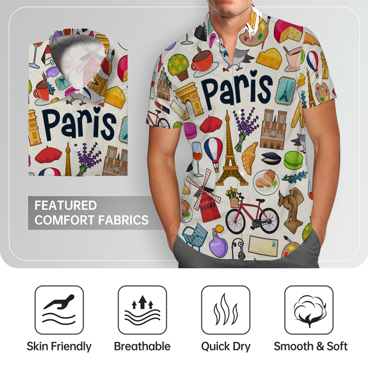 Paris Hawaiian Shirt For Vacation And Travel Lovers