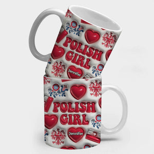Polish Girl Coffee Mug Cup With Custom Your Name