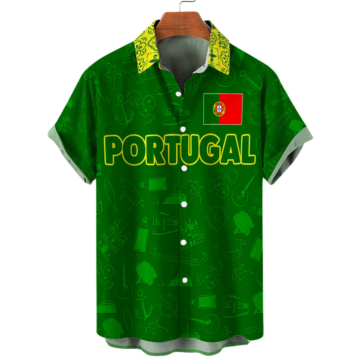 Portugal Hawaiian Shirt With Featuring Hidden Portuguese Symbols