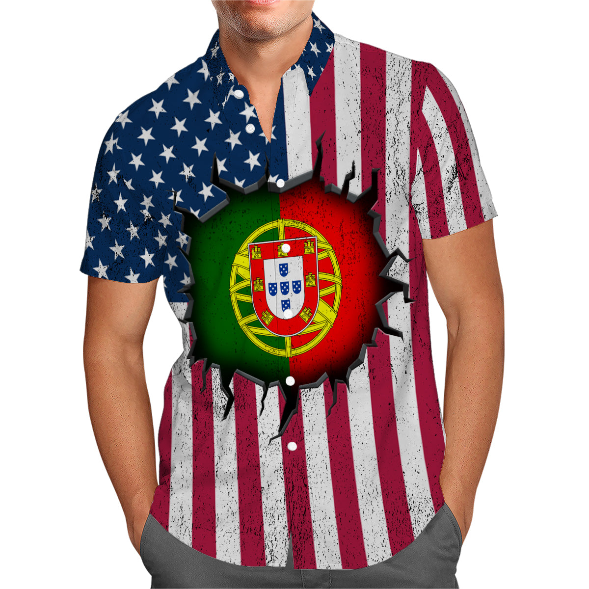 A Portuguese American Style Hawaiian Shirt