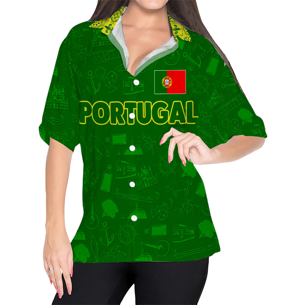 Portugal Hawaiian Shirt With Featuring Hidden Portuguese Symbols